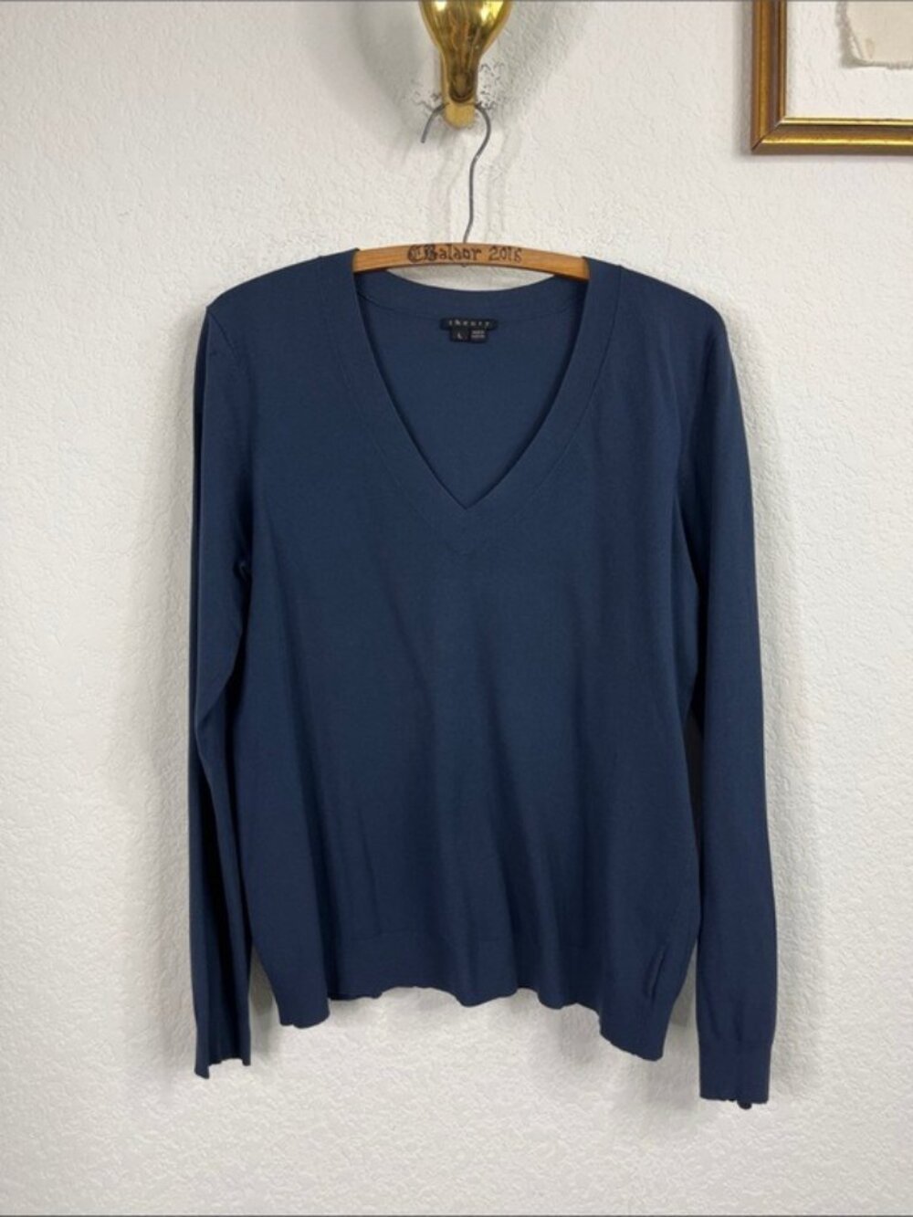 Theory Fernanda V Neck Sweater Navy Admiral Blue
